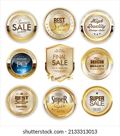 
Luxury premium golden badges and labels