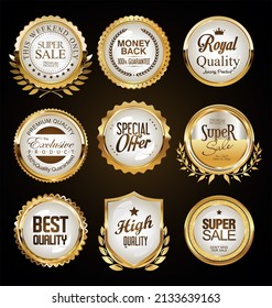 Luxury premium golden badges and labels