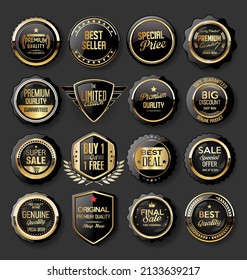 Luxury premium golden badges and labels