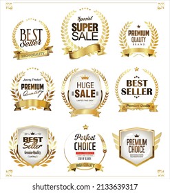 Luxury premium golden badges and labels