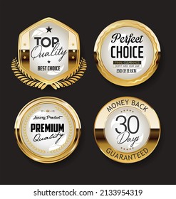 Luxury premium golden badges and labels