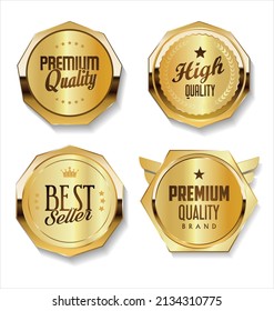 
Luxury premium golden badges and labels