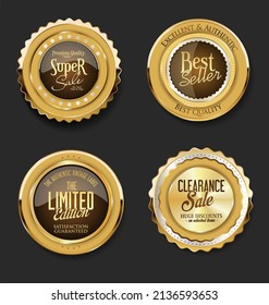 Luxury premium golden badges and labels