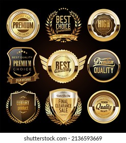 Luxury premium golden badges and labels