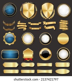 Luxury premium golden badges and labels