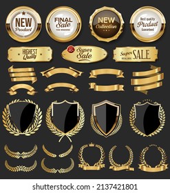 Luxury premium golden badges and labels