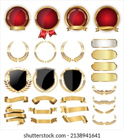 Luxury premium golden badges and labels
