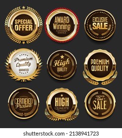 Luxury premium golden badges and labels