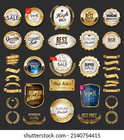 Luxury premium golden badges and labels