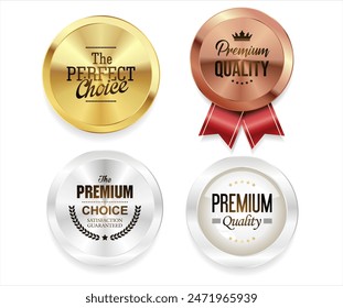 Insignias y etiquetas doradas premium de lujo 