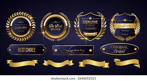 
Luxury premium golden badges and labels