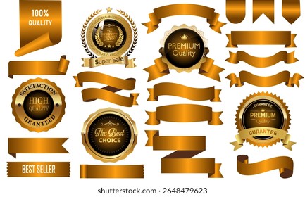 
Luxury premium golden badges and labels