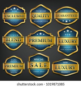 Luxury premium golden labels collection,vector illustration