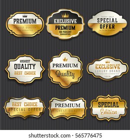 Luxury premium golden labels collection,vector illustration