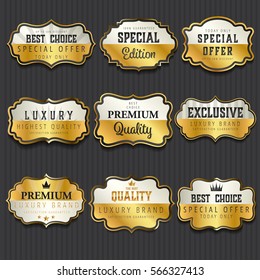 Luxury premium golden labels collection,vector illustration