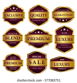 Luxury premium golden labels collection,vector illustration