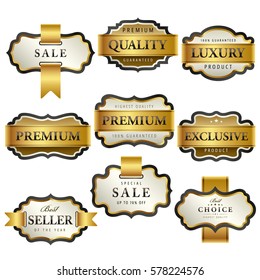 Luxury premium golden labels collection,vector illustration