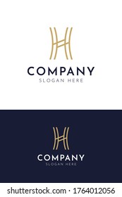 Luxury Premium H letter logo icon vector design. Initial letter H minimalist art logo, gold color. Premium minimalist H monogram template.