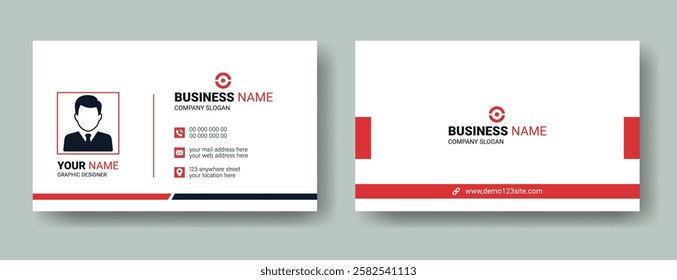Luxury premium horizontal modern business card template layout design