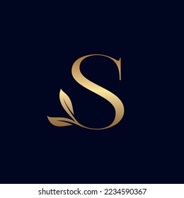 luxury premium leaf logo letter S