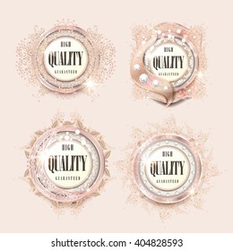 luxury premium quality labels collection with diamond elements