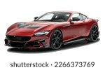 Luxury premium realistic fast speed red coupe sport colour white elegant new 3d roma car urban electric power style model lifestyle business work modern art design vector template isolated background