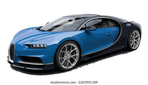 Luxury premium realistic fast speed blue dark coupe sport colour white elegant new 3d car urban electric power style model lifestyle business work modern art design vector template isolated backgroun