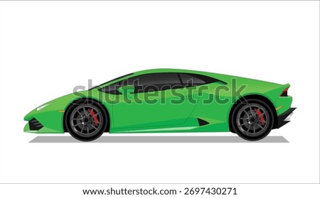 Luxury premium realistic fast speed green coupe sport colour side view elegant new 3d car urban electric power style model lifestyle business work modern art design vector isolated 