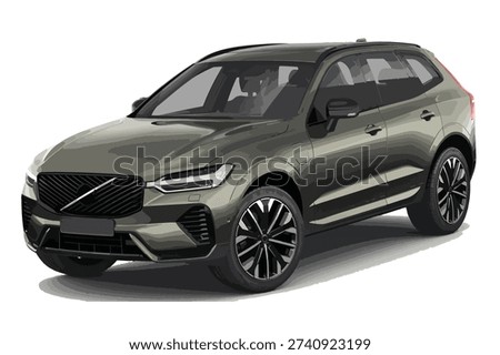 Luxury premium realistic mini bus suv mpv coupe sport colour grey elegant new 3d car urban electric family XC60 eco fast power style taxi model lifestyle work art design vector auto isolated 
 Stock photo © 