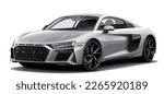 Luxury premium realistic sedan coupe sport colour silver elegant new 3d car urban electric rs r8 class power style model lifestyle business work modern art design vector template isolated background