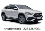 Luxury premium realistic sedan coupe sport colour class white elegant new 3d car urban electric gle gla power style model lifestyle business work modern art design vector template isolated background