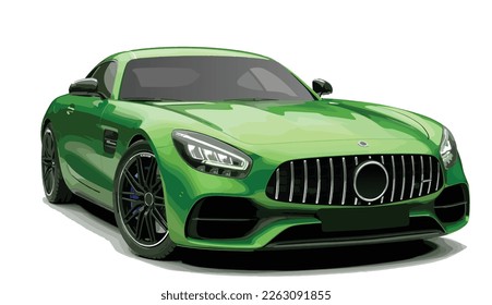 diseño de arte moderno elemento vector del coche verde