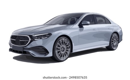 Luxury premium realistic sedan coupe sport colour dark elegant new 3d car urban electric c s e 300 class power style model lifestyle business work modern art design vector template isolated
