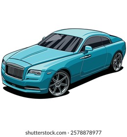 Luxury premium realistic sedan coupe sport elegant new 3d car modern art design vector template isolated background