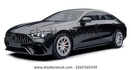 Luxury premium realistic sedan coupe sport colour dark elegant new 3d car urban electric c s e 300 class power style model lifestyle business work modern art design vector template isolated backgrou