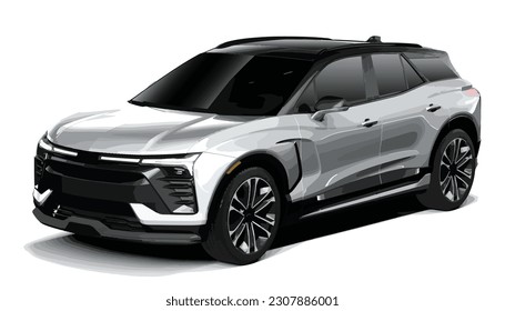 Luxury premium realistic Suv Mpv coupe sport colour black silver white elegant new 3d car urban electric power style model lifestyle business work modern art design vector template isolated background