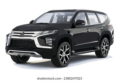 Luxury premium realistic suv mpv cross 4x4 sport colour elegant ride 3d 4wd car urban electric Dakar power style model lifestyle Xpander work modern art design vector template isolated background
