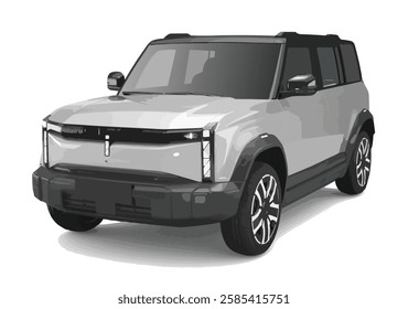 Luxury premium realistic suv mpv family coupe sport colour auto elegant new 3d car urban electric ev j6 power style model lifestyle jeep work modern art design vector isolated land 4x4 4wd