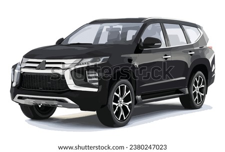 Luxury premium realistic suv mpv cross 4x4 sport colour elegant ride 3d 4wd car urban electric Dakar power style model lifestyle Xpander work modern art design vector template isolated background