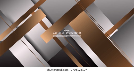 Fondo abstracto de plata premium de lujo con patrón a cuadros de línea dorada aislado sobre fondo texturizado. Eps 10