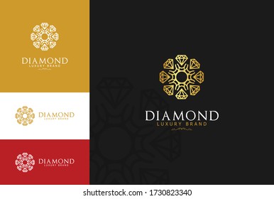 logotipo de vectores premium de lujo con adorno dorado