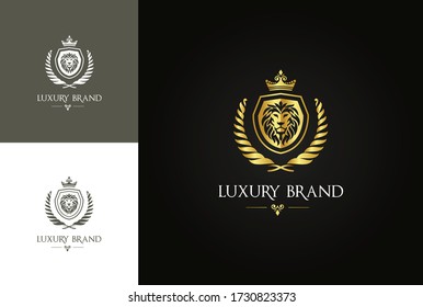 luxury premium vector logo with golden ornament