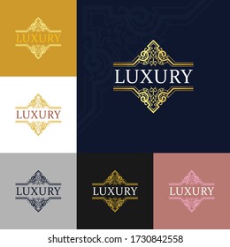 luxury premium vector logo with golden ornament