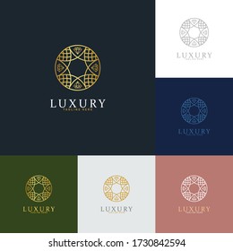 luxury premium vector logo with golden ornament