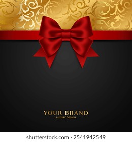 Luxury and premium VIP background with a bow. Template design for invitations, cards, banners, covers, and more. Vector.