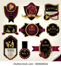 Luxury Premium Wine Labels Set Collection Stock Vector (Royalty Free ...