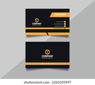 Luxury premium yellow business card template design, Corporate identity visiting card layout design