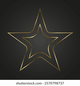 luxury and premuim star with gold line stoke on dark background, for level, high class, special element, high, top, banner vector illustration design