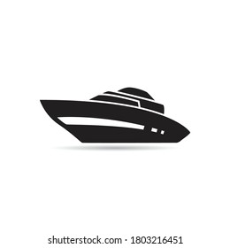 luxury private motor yacht icon vector on white background