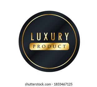 Luxury Product Black and Gold Color Vector Badge